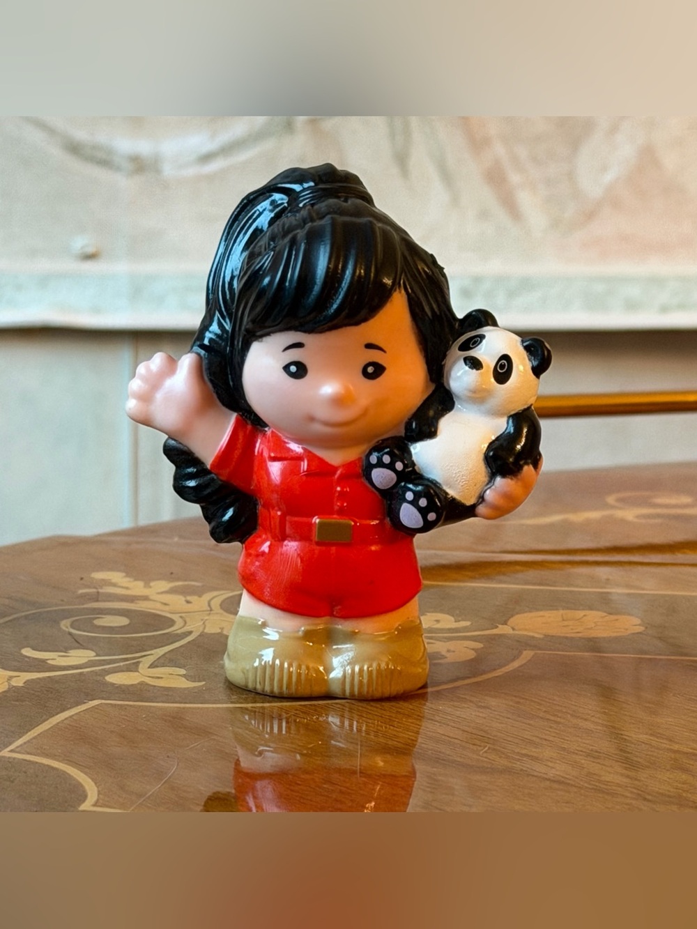 Little People Girl Holding Baby Panda Zookeeper HTF EUC